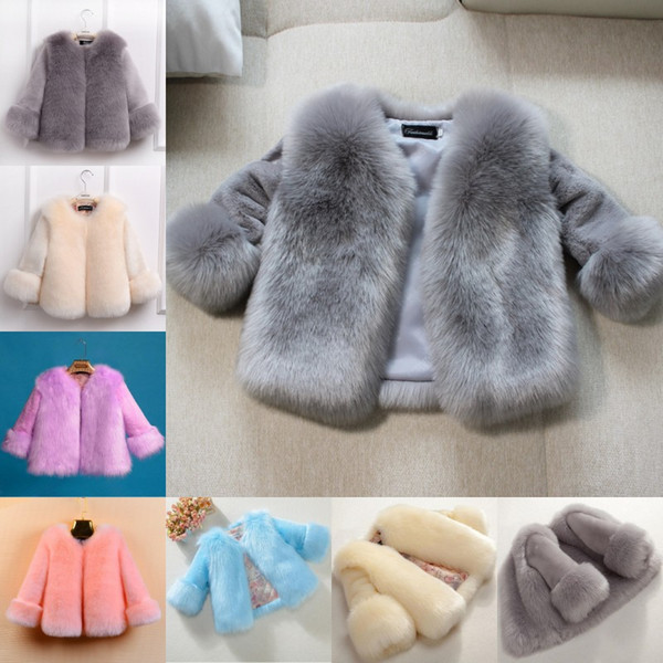 Girls Winter Jacket Kids Clothes Children Coats Thicken Jackets Toddler Girl Solid Snowsuits Autumn Clothing Warm Outerwear Faux Fur Coat