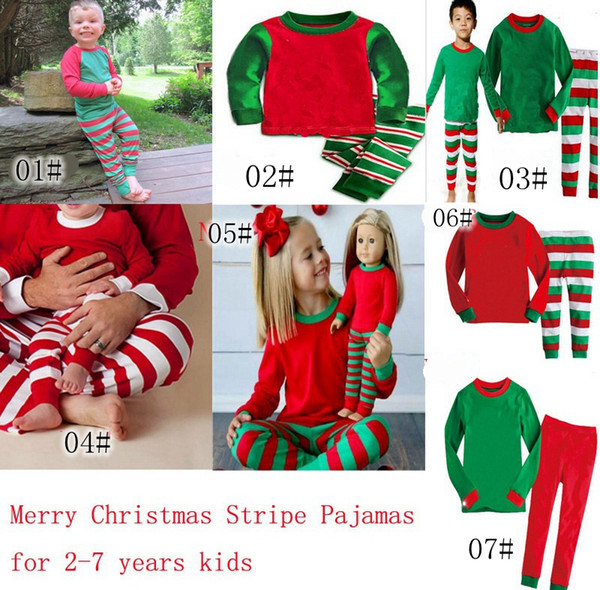 2017 New Christmas Pajamas Long Sleeve Pyjamas Boy Girl Autumn Winter Pajamas Kids Pajama Sets Xmas Pajamas Baby Sleepwear Kids Cothes Set