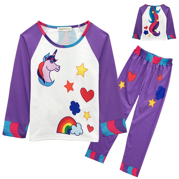 Unicorn Pajamas Sets For Girls Christmas Pajamas Magical Unicorn children clothing Casual Home Wear Girls Clothes Unicornio vestido infantil
