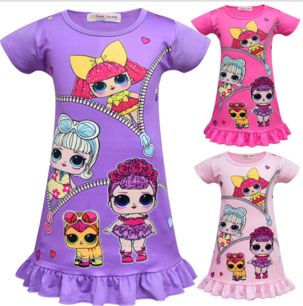 Girl's long dress children's summer sleep dress children's dress in Europe and the United States foreign trade(5pcs/lot)001