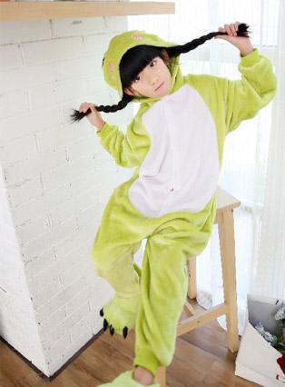 Good girl Child Frog pattern Velve pajamas Onesies long-sleeved cartoon parent-child pajamas animal pattern pajama home clothe party