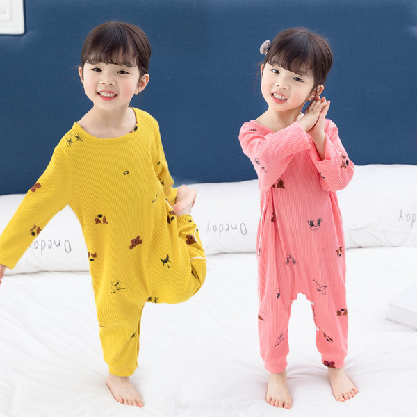 2019 new children's pajama spring and summer style climbing clothes in the children's baby Korean version of the baby jumpsuit