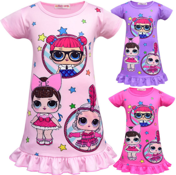 Girls' skirts long dresses children's summer sleep dresses in children's dresses in Europe and the United States
