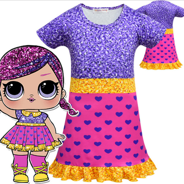 Girls' long dress children's summer sleep dress children's dress 8716(5pcs/lot)