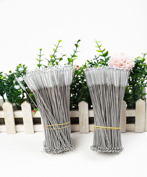 17cm Straw Brush Bottles Cleaners Stainless Steel Cleaning Brush Milk Bottle Brush Drinking Pipe Tube Cup Cleaning Tools High Qaulity E3404