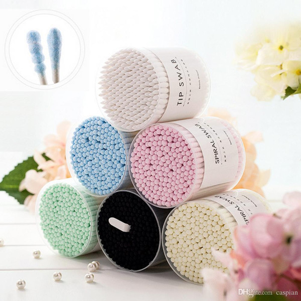 200pcs/box Double head cotton swab stick buds for baby infant ear cleaner tools spiral earpick earwax removal health care