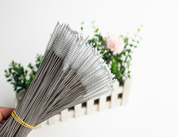 2020 Straw Brush Bottle Stainless Steel Cleaning Brush Milk Bottle Brush Drinking Pipe Cleaners Tube Reusable Cleaning Tools 17cm New E3404
