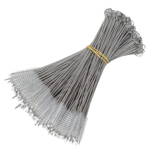 17cm Straw Metal Brush Bottle Nipple Cleaners Stainless Steel Brush Milk Bottle Brush Drinking Pipe Cleaners Tube Cleaning Tools 2020E3404