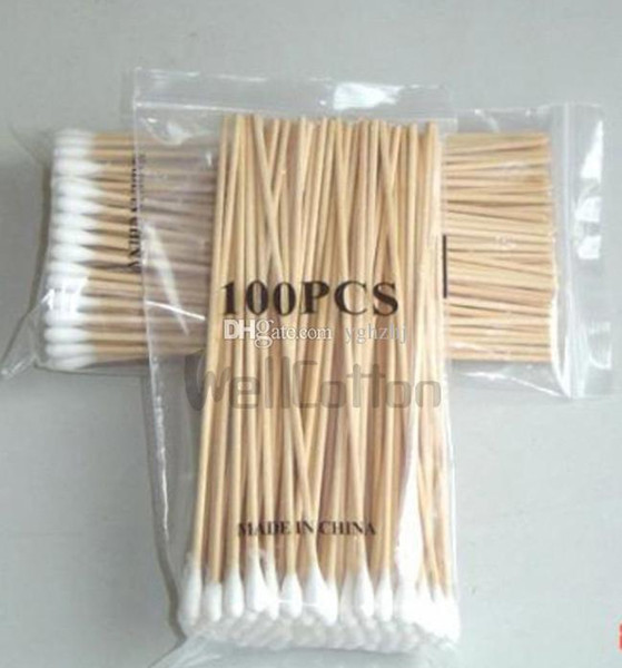 Wholesale 100pcs/set Medical Swabs 6'' Extra Long Wood Handle Sturdy Cotton Applicator Q-tip Swab Hotting