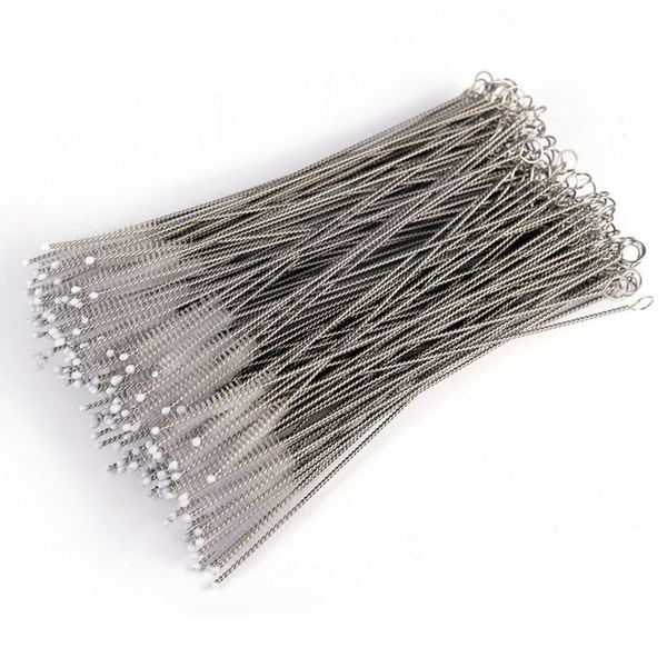 17cm Straw Metal Brush Bottle Nipple Cleaners High Quality Stainless Steel Milk Bottle Brush Drinking Pipe Tube Cleaning Tools E3404