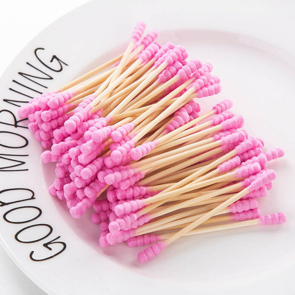 100pcs/ Pack Double Head Cotton Swab Women Makeup Cotton Buds Tip For Medical Wood Sticks Nose Ears Cleaning Health Care Tools