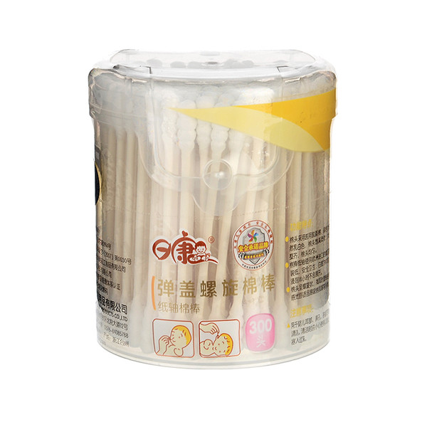Baby 300 Pcs/Lot=Using 600 Times Cotton Swabs For Baby Kids Cleaning Ear Spiral Swabs Fine Swab Baby Care Supply