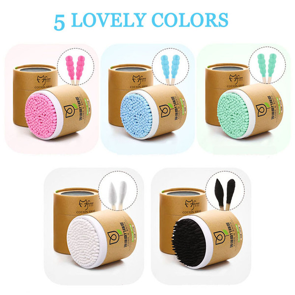 200pcs Bamboo Cotton Swab Wood Sticks Soft Cotton Buds cleaning of ears Tampons Microbrush Focallure Cotonete pampons microbrush