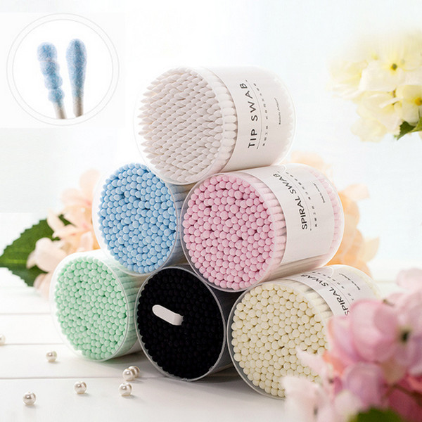 200pcs/box Double head cotton swab stick buds for baby infant ear cleaner tools spiral earpick earwax removal health care