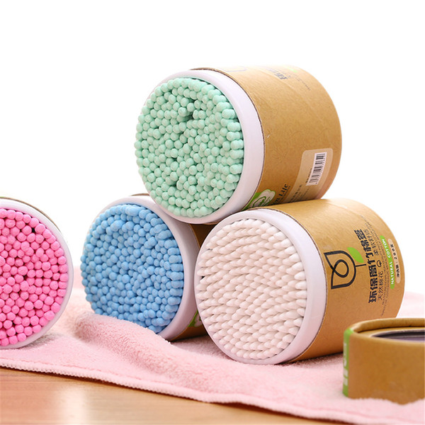 Children's Small Head High-grade Sponge Stick Makeup Remover Daily Care Cleaning Double Head Cotton Swab Stick Paper Tube Barrel Baby Health