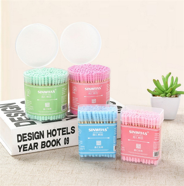 Newest Fashion Boxes wool cotton swab health cotton swab makeup tool cotton bar double swabs FB033