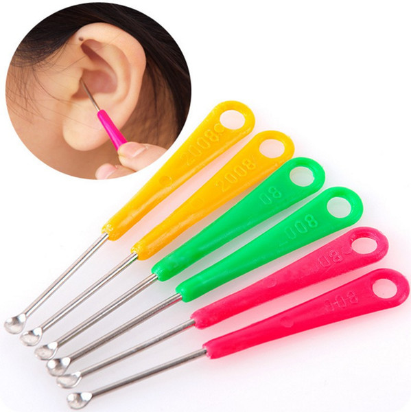 Stainless steel adult kids earpick earwax removal Ear cleaning multicolor mixed send ear Cleaner Spoon Spiral Ear Clean Tool