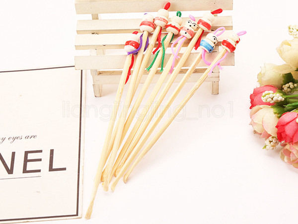 Natural Bamboo Earpick Spoon Tool Clean Ear Wax Curette Remover Ear Pick Ear Spoon cartoon Scoop FFA3086