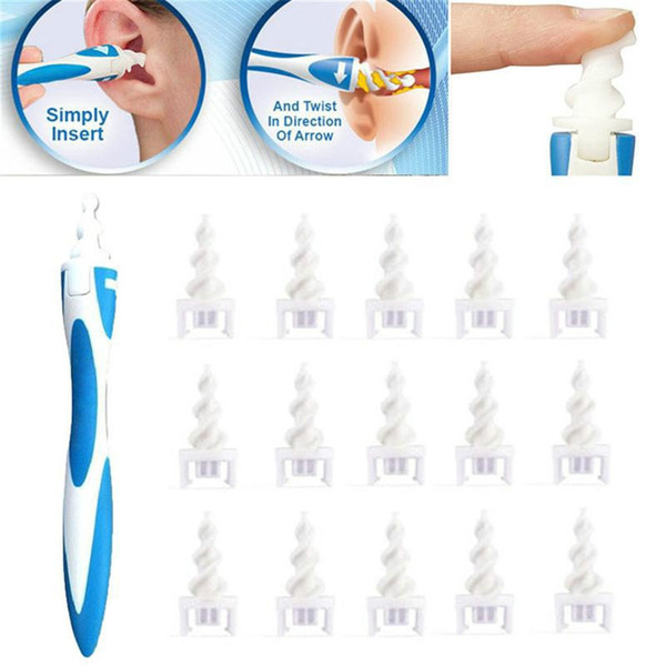 Soft Spiral Disposable Easy Earwax Cleaner Earpick Tool Ear Wax Remover Safe Spiral Cleaner Prevent Ear-pick Clean 16 tips