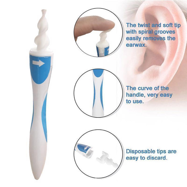 Soft Spiral Disposable Easy Earwax Cleaner Earpick Tool Ear Wax Remover Safe Spiral Cleaner Prevent Ear-pick CCA11437 100pcs