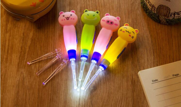 Cartoon Ear Wax Remove LED Flashlight EarPick Cleaner Curette Electric ear cleaning device dig ear massage Tool