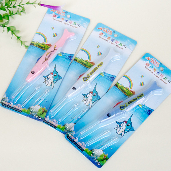 New cartoon light-emitting ear scoop multi-functional fish with light digging ear scoop ear cleaner manufacturers