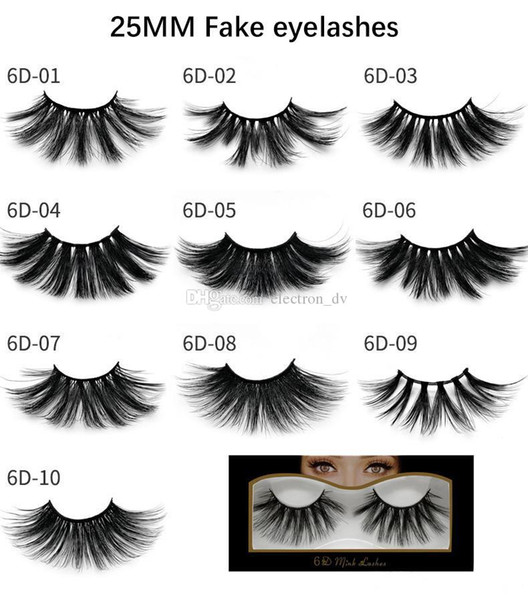 Luxury 25mm long faux mink eyelashes Siberian Strips False 6D lashes natural thick lashes with box eyelashes