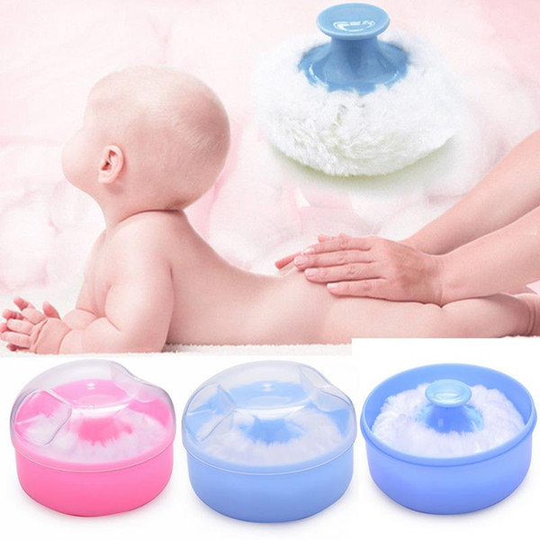 Portable Powder Puff Box Body Baby Face Talcum Powder Puff Sponge Infant Puff Box Container Case