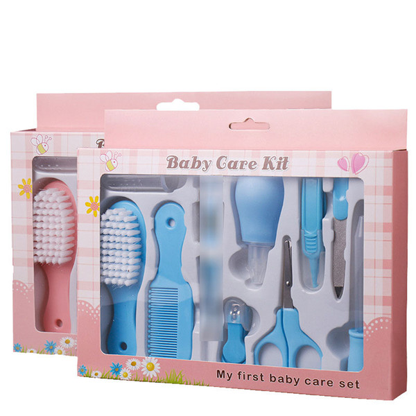 10Pcs/Set Baby Health care Kits Nail Care Set Kids Toddler Grooming Nail Clipper scissors Multi Tool Health set for baby 5 colors C507