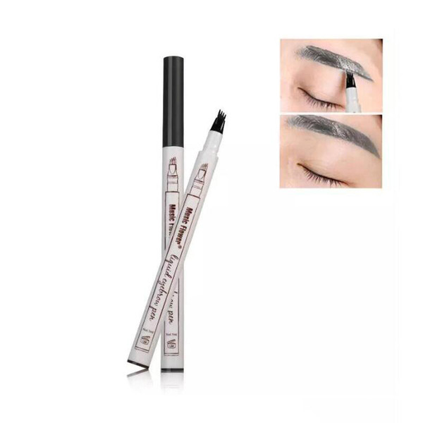 Music Flower enamel new non-dressing three heads and four heads very fine embossed waterproof eyebrow pencil