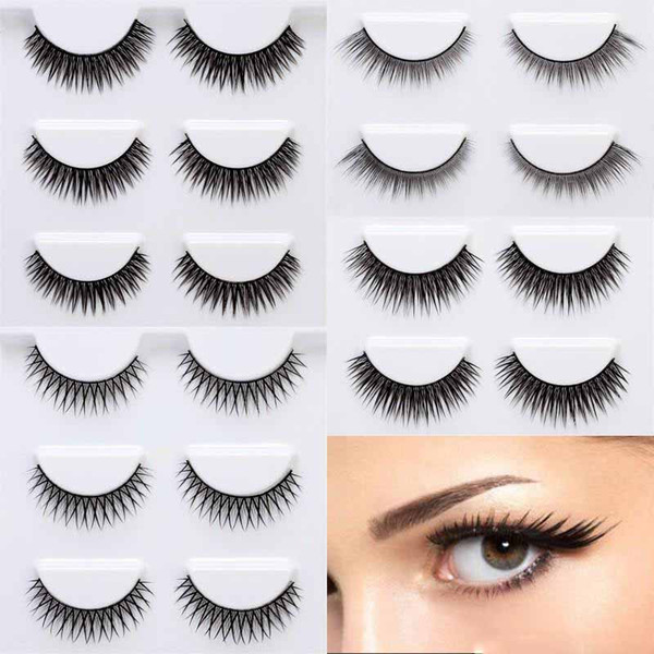 Long Thick Natural False Lashes Handmade Mink Eyelashes 3pairs / Set Natural Volume Makeup Long Cross Eyelashes