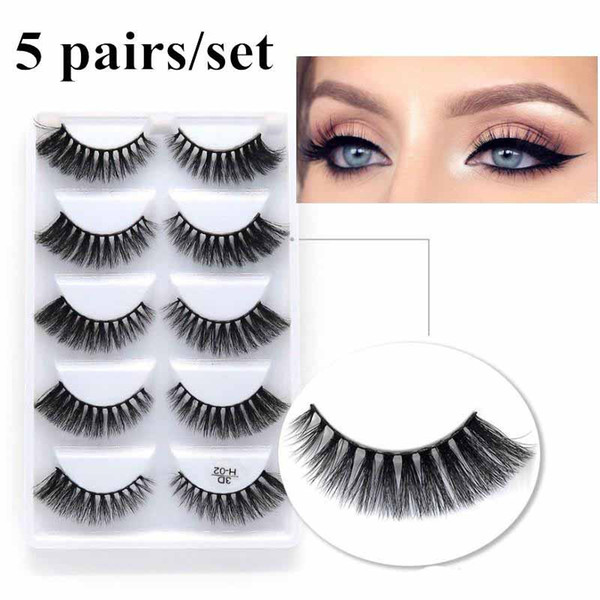 new5 Pairs/ set 3D Mink Eyelashes Natural 3D Mink Lashes Soft Lashes Long Eyelash Extension Eyelash for Makeup