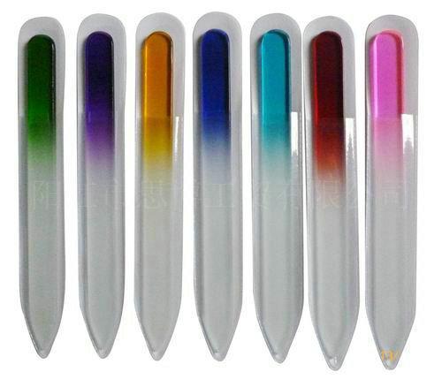 14cm Fashion Colorful Crystal Glass File Buffer Nail Art Buffer Files For Manicure UV Polish Tool Nail Art B001