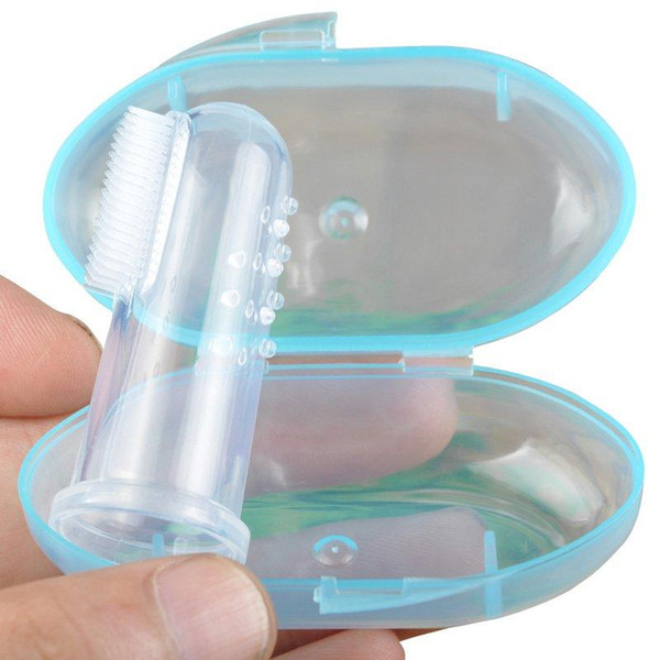 Baby Finger Toothbrush With Box Children Teeth Clear Massage Soft Silicone Infant Rubber Cleaning Brush Massager Set Cute