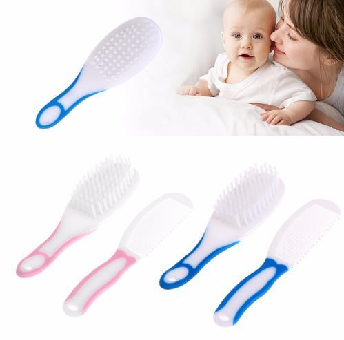 2pcs Portable Soft Newborn Baby Hair Brush Baby Kids Comb Child Hairbrush Sets Boys Girls Head Massager New