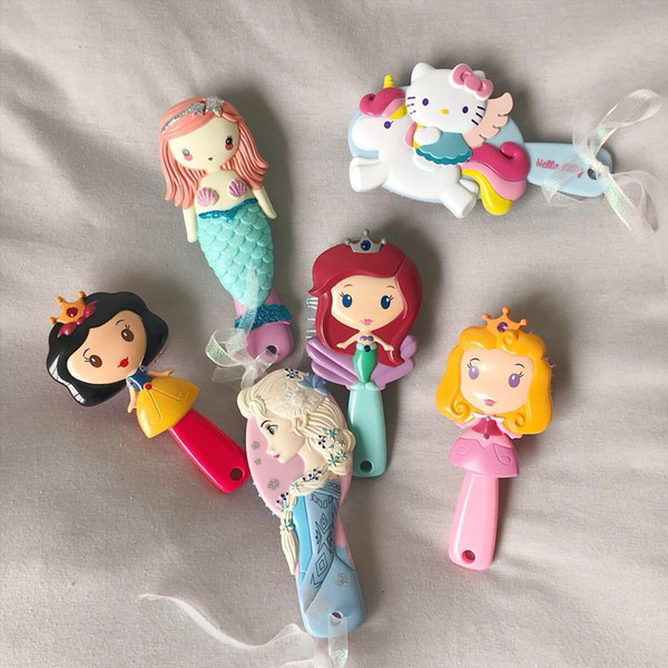 New cartoon hair comb for children No harm to hair Baby Toys cute Girl Princess