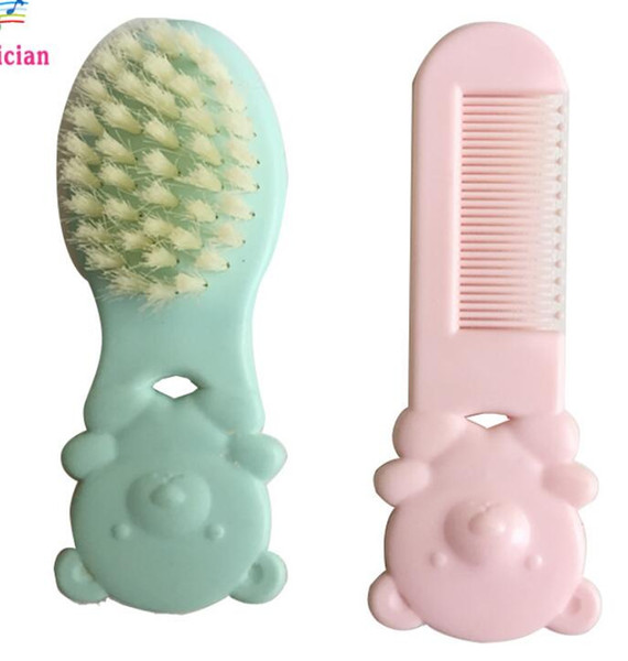 Infant Brush Set Hair Brushes Combs Cartoon Bear Baby Comb Combination Wash Suit Safety Comb Brush Baby Comb Massage Scalp Remove Tire Plug