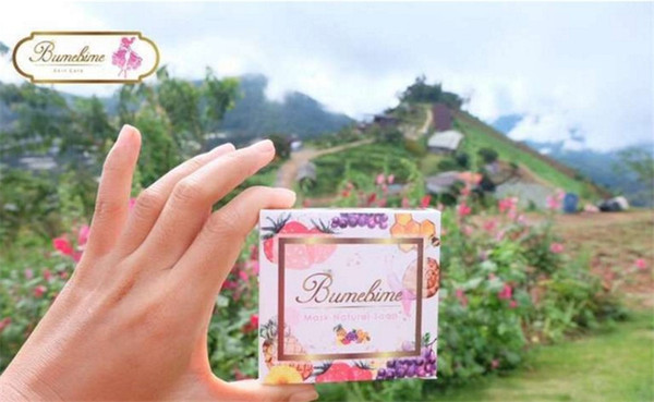 New Thailand Bumebime Handmade Soap Mask Natural Fruit Essential Oil White Bright Handwork Soap with Free Halloween Organza Bag Gift