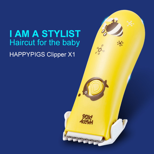 Happy pigs Children's haircut R round head design dynamic ultra-quiet ceramic head baby hair clippers dry battery portable baby