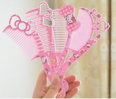 Hot Sale Cute Cartoon Kitty Plastic Kids Children Hair Brush Girls Hairbrush High Quality Hair Comb Girls Hairdresser