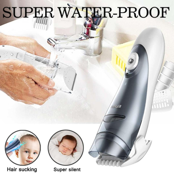Baby Hair Clipper USB Charging Waterproof Baby Hair Trimmer Automatic Sucking Rechargeable Silent Haircut Home-use