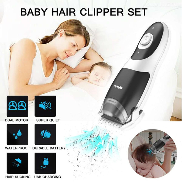 Baby Hair Clipper Set USB Charging Waterproof Baby Hair Trimmer Automatic Sucking Rechargeable Silent Haircut Home-use