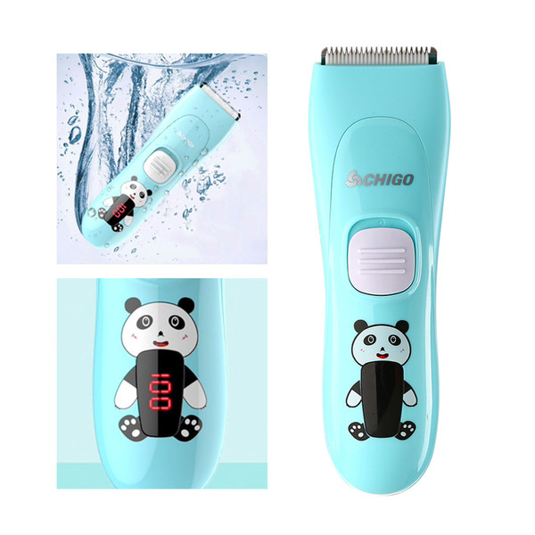 Ultra-quiet Electric Baby Hair Clipper Rechargeable Trimmer w/ LED Display Waterproof Hair Cutting Trimmer Clipper for Baby Kids