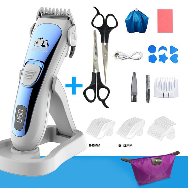 Children's Hair Clipper Ultra-quiet Rechargeable Trimmer For Hair Cutting Foldable Base Wash By Water Hair Clipper For Children