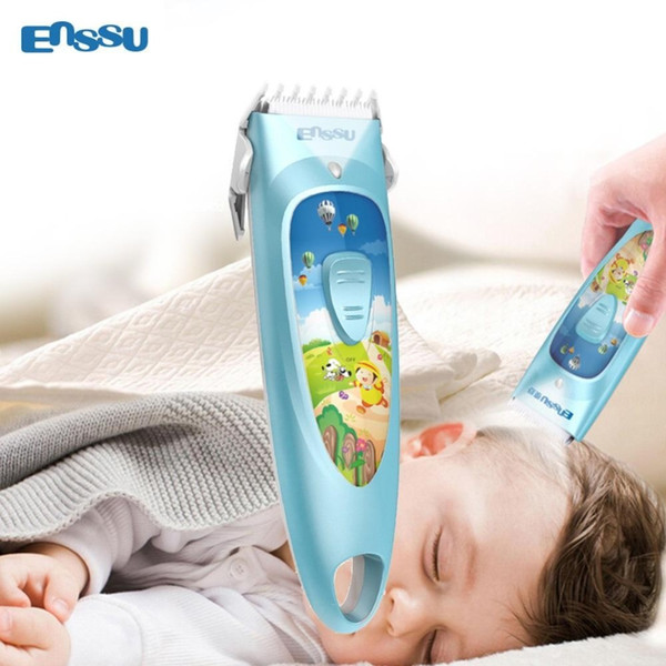 100% Genuine Enssu Hair Trimmer Waterproof Silent Baby Hair Clipper Hair Cutter LED Auxiliary Light for Children Drop Shipping