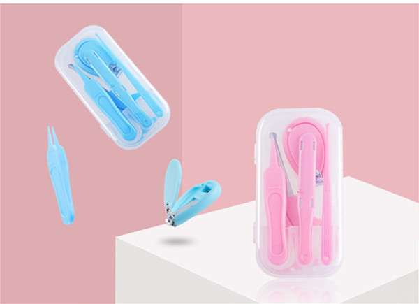 Infant Baby Nail Clipper Manicure Set Stainless Steel Newborn Nail Clipper Set Manicure Trim nails Tweezers With Ear Spoon 122x64x28MM CZ225
