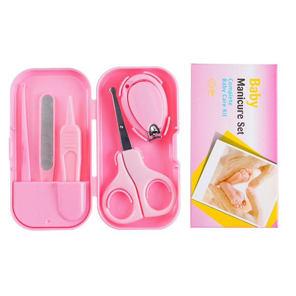 Newborn Manicure 4 Pieces Set Baby Nail Clipper Stainless Steel Boys Girls Nail Clipper Set Manicure Trim Nails Tweezers Ear Spoon CZ225