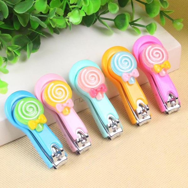 pretty nail clippers Lollipop candy color nail Plastic stainless steel Candy color nail clippers Bow pliersfree shippin