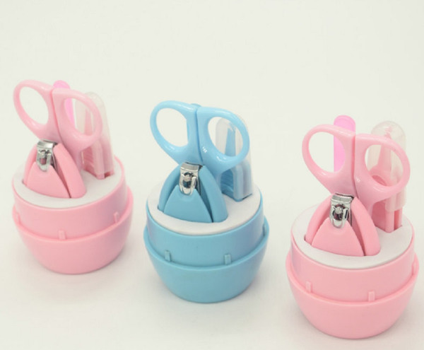 Baby Manicure Set(4 Pcs),Kids Nail Clippers Set include Safety Scissors,Nail Clipper,Tweezers,Nail File with a Portable Case
