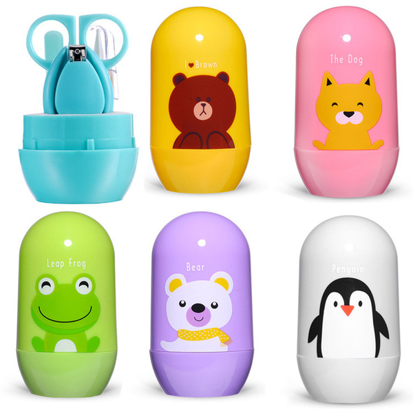 Baby Care Set Baby Nail Care Set Baby Scissors Cut Manicure Clip Cartoon Animal Storage Box Travel